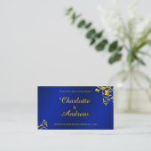 website van Royal Blue and Gold Wedding Informatiekaartje (Staand voorkant)