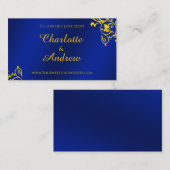 website van Royal Blue and Gold Wedding Informatiekaartje (Voorkant / Achterkant)
