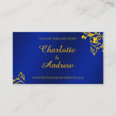 website van Royal Blue and Gold Wedding Informatiekaartje (Voorkant)