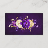 website van Royal Paars Violet Gold Floral Wedding Informatiekaartje (Achterkant)