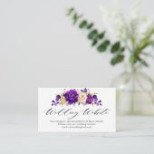 website van Royal Paars Violet Gold Floral Wedding Informatiekaartje (Staand voorkant)