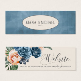 Website van rozen Blue/Peach Wedding ID584 Mini Visitekaartjes