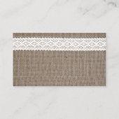 Website van Rustic Burlap en White Lace Wedding Informatiekaartje (Achterkant)