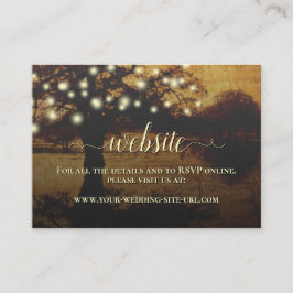 Website van Rustic Parchment Tree & Lights Wedding Informatiekaartje