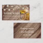 Website van Rustic Wood Barrel en Sunflower - Wedd Informatiekaartje (Voorkant / Achterkant)