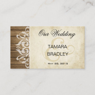 Website van Rustic Wood Wedding   bruin wit Informatiekaartje