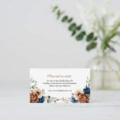 Website van Terracotta Navy Blue Greenery Informatiekaartje (Staand voorkant)