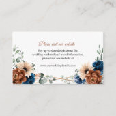 Website van Terracotta Navy Blue Greenery Informatiekaartje (Voorkant)