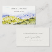 Website van Yellow Green Countryside Hills Wedding Informatiekaartje (Voorkant / Achterkant)