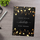 Website verjaardag zwarte gouden sterren notitieboek