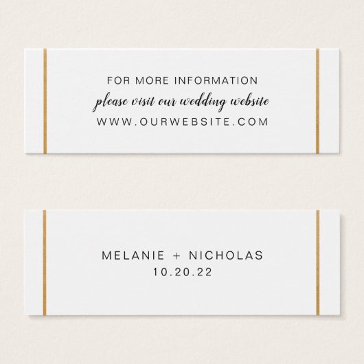 Website voor goudbruiloft of informatiekaart mini visitekaartjes (Voorkant /achterkant)