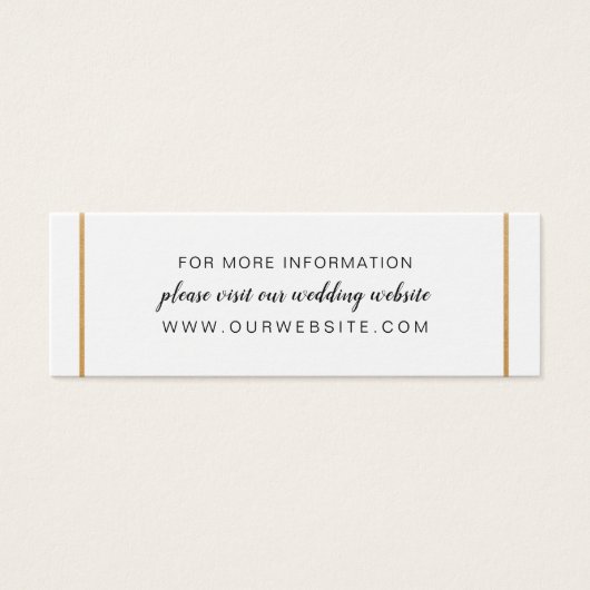 Website voor goudbruiloft of informatiekaart mini visitekaartjes (Voorkant)