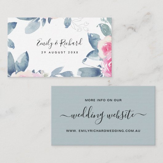 WEBSITE VOOR ZACHTE BLAUWE WATERVERF VISITEKAARTJE (Voorkant / Achterkant)