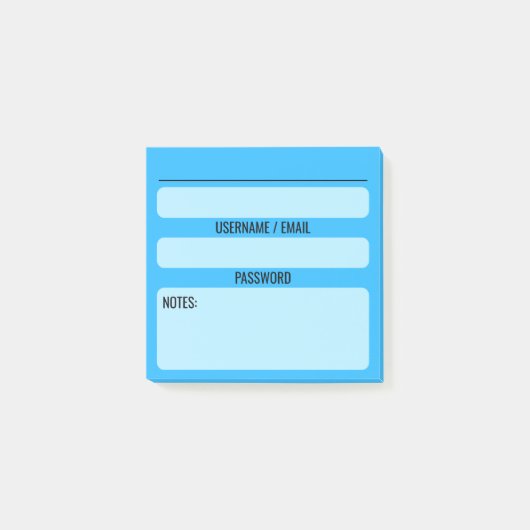 Website Wachtwoord Post-it Notities (blauw) Post-it® Notes (Voorkant)