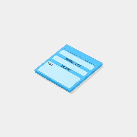 Website Wachtwoord Post-it Notities (blauw) Post-it® Notes (Schuin)