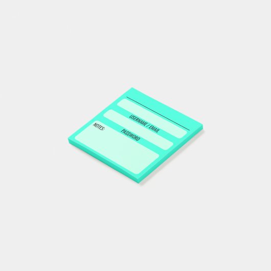 Website Wachtwoord Post-it Notities (Blauwgroen) Post-it® Notes (Schuin)