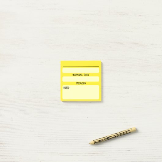 Website Wachtwoord Post-it Notities (Geel) Post-it® Notes (Op bureau)