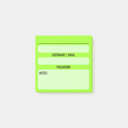 Website Wachtwoord Post-it Notities (Groen) Post-it® Notes (Voorkant)