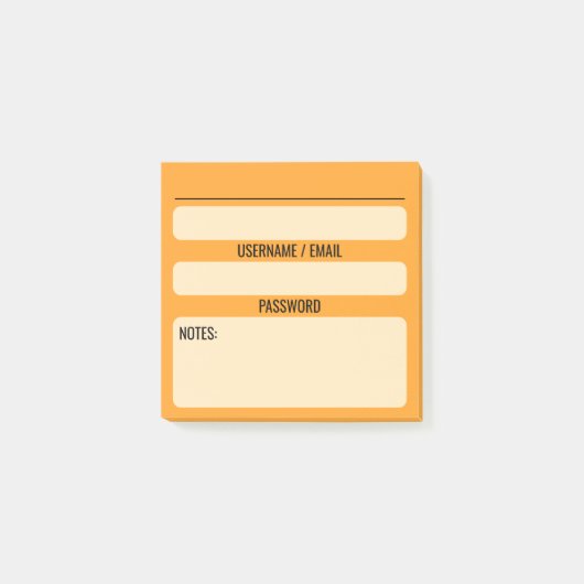Website Wachtwoord Post-it Notities (Oranje) Post-it® Notes (Voorkant)