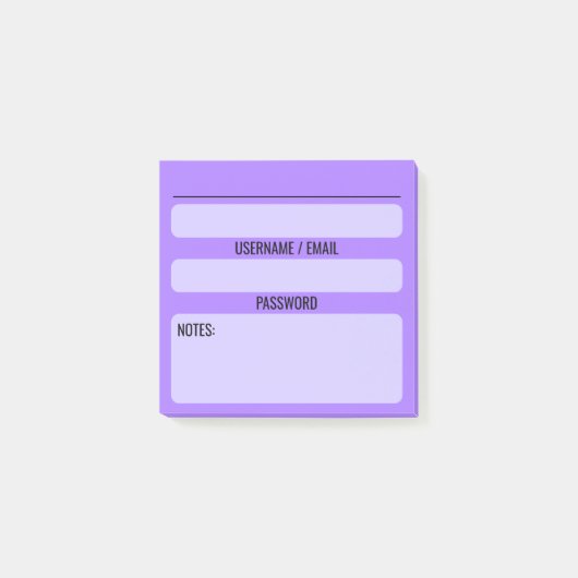 Website Wachtwoord Post-it Notities (Paarse) Post-it® Notes (Voorkant)