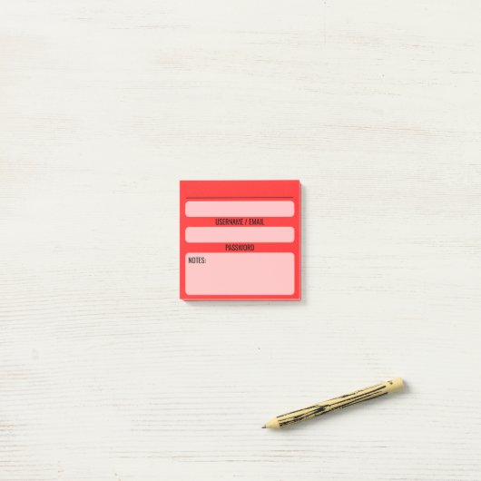 Website Wachtwoord Post-it Notities (rood) Post-it® Notes (Op bureau)
