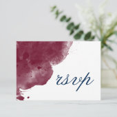 Website Waterverf Burgundy & Navy Wedding RSVP (Staand voorkant)