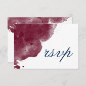Website Waterverf Burgundy & Navy Wedding RSVP (Voorkant / Achterkant)