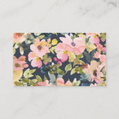 Website Waterverf Floral Wedding Blush en Navy Informatiekaartje (Achterkant)