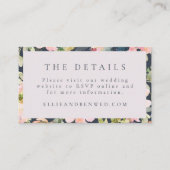 Website Waterverf Floral Wedding Blush en Navy Informatiekaartje (Voorkant)