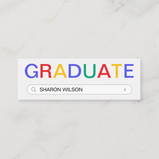 Website zoekresultaat Afstuderen naam invoegen Mini Visitekaartje (Voorkant)