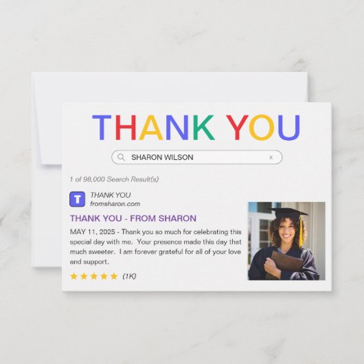 Website zoekresultaat bedankkaart (Voorkant)