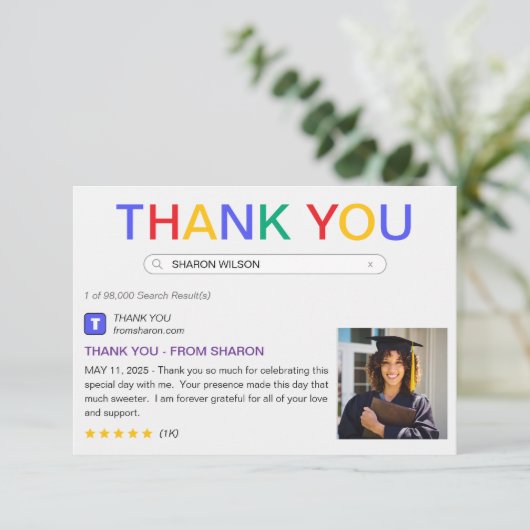 Website zoekresultaat bedankkaart (Staand voorkant)
