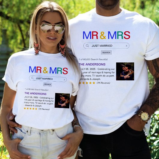 Website Zoekresultaten Mr & Mrs. Just Married T-shirt