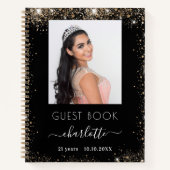 Website zwarte goudglitter foto notitieboek (Voorkant)