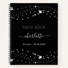 Website zwarte zilveren sterren notitieboek