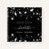 Website zwarte zilveren sterren notitieboek (Voorkant)