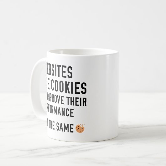Websites gebruiken cookies koffiemok (Voorkant links)