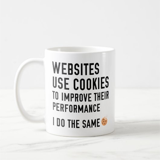 Websites gebruiken cookies koffiemok (Links)