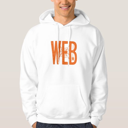 Webspin Halloween Linocut-ontwerp Hoodie (Voorkant)