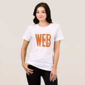 Webspin Halloween Linocut-ontwerp Tri-Blend Shirt (Voorkant volledig)