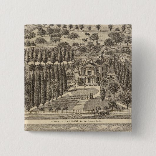 Webster, badgerweerstand vierkante button 5,1 cm (Voorkant)