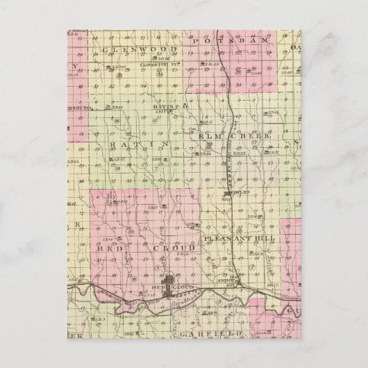 Webster County, Nebraska Briefkaart (Voorkant)