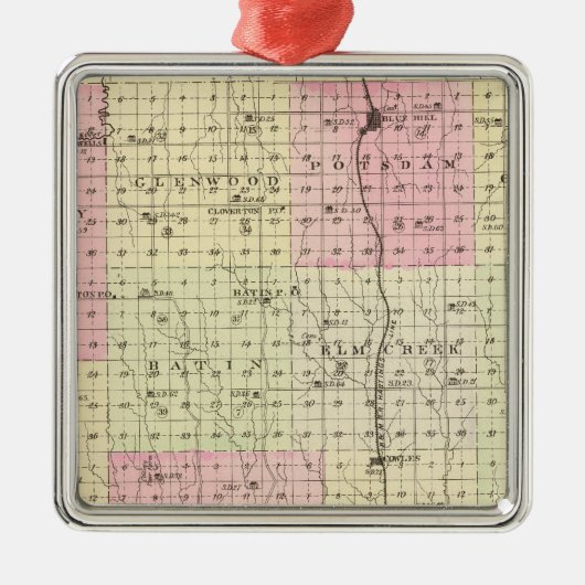 Webster County, Nebraska Metalen Ornament (Voorkant)