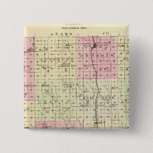 Webster County, Nebraska Vierkante Button 5,1 Cm (Voorkant)