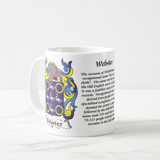Webster Family Coat of Arms Mok (Voorkant links)