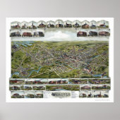 Webster, MA Panoramic Map - 1892 Poster (Voorkant)