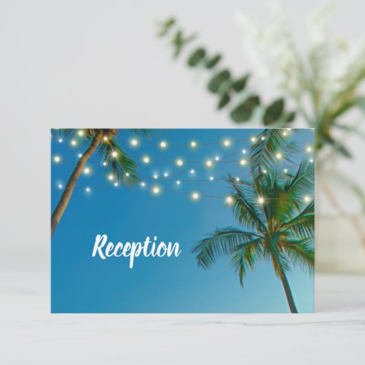 Webstraal met lampjes ombre-ontvangst informatiekaartje (Staand voorkant)