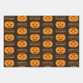 Webvellen van Halloween Pumpkin en Spider Inpakpapier Vel (Voorkant)