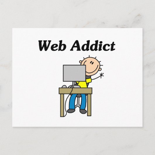 Webverslaafde Briefkaart (Voorkant)