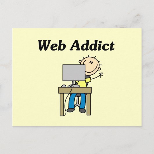 Webverslaafde Briefkaart (Voorkant)